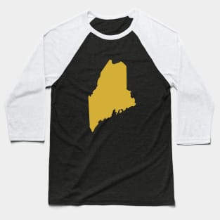 Maine state map Baseball T-Shirt